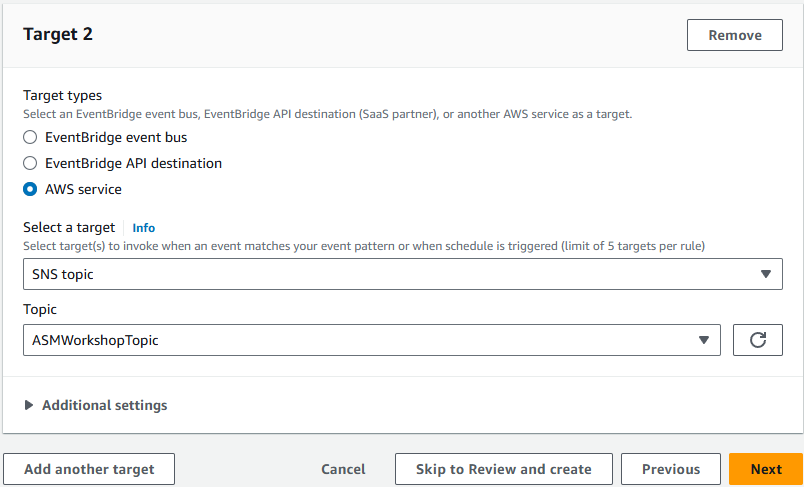 Create an Amazon EventBridge Event Rule :: AWS System Manager