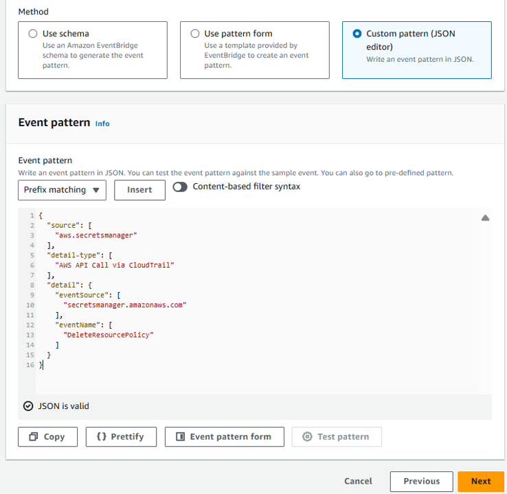 Create an Amazon EventBridge Event Rule :: AWS System Manager